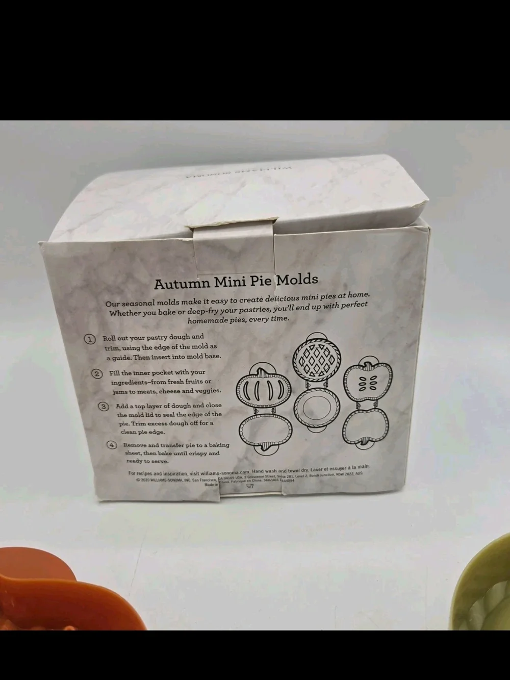 Williams Sonoma Autumn Mini Pie Molds Set Apple Pumpkin Lattice Fall Desserts
